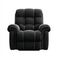 Fauteuil de salon fixe noir à accoudoirs en similicuir PU rectangulaire 95 x 90 x 102 cm