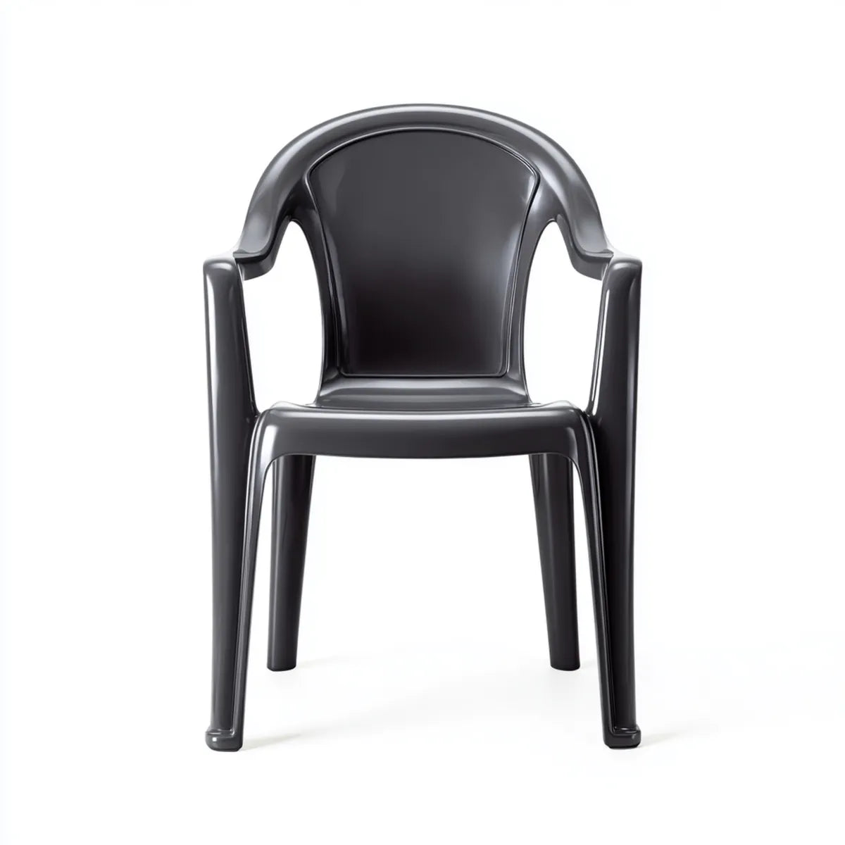Fauteuil de salon empilable noir en polypropylène forme arrondie 56 x 55 x 80 cm