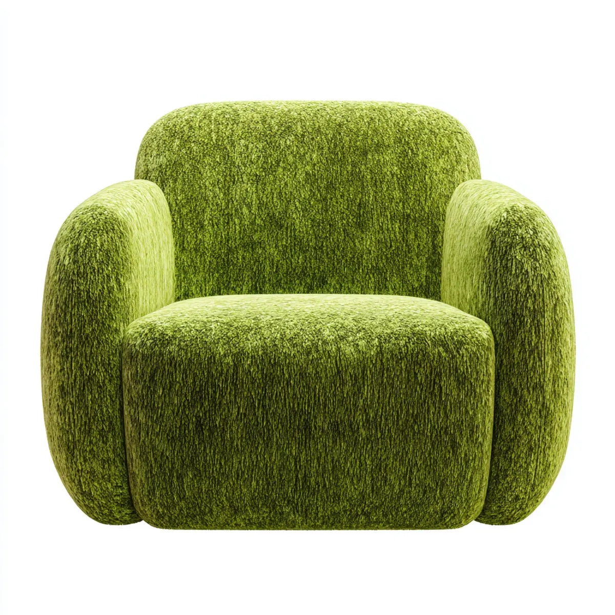 Fauteuil lounge vert 85 x 80 x 75 cm en polyester forme arrondie