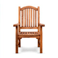 Fauteuil à accoudoirs marron en bois massif 65 x 60 x 110 cm dossier ajouré