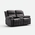 Canapé relaxation 2 places gris foncé en polyester avec console centrale 180 x 95 x 102 cm