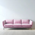Canapé droit 3 places rose poudré 210 x 85 x 82 cm en velours de polyester