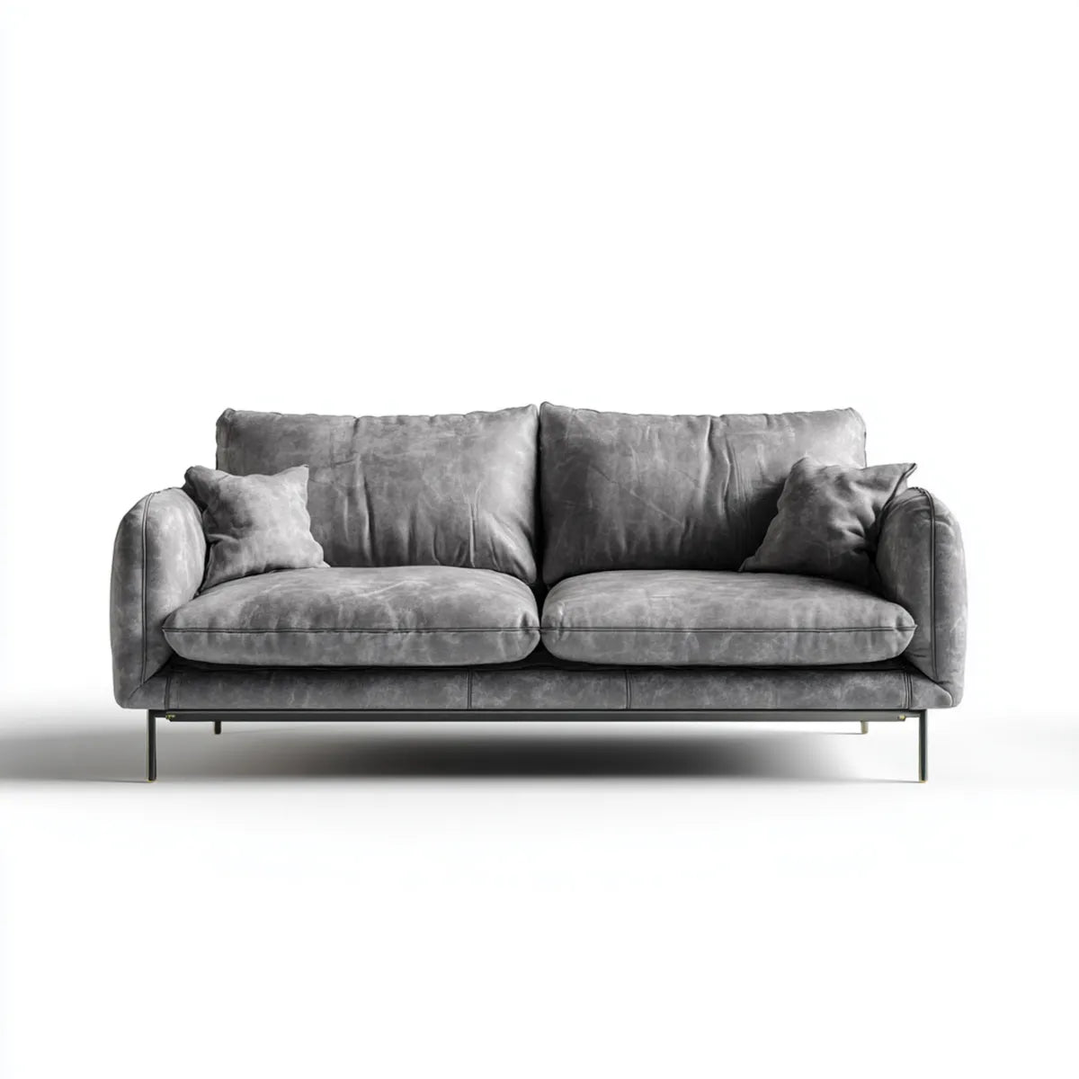 Canapé 3 places gris en microfibre polyester 210 x 95 x 85 cm rectangulaire