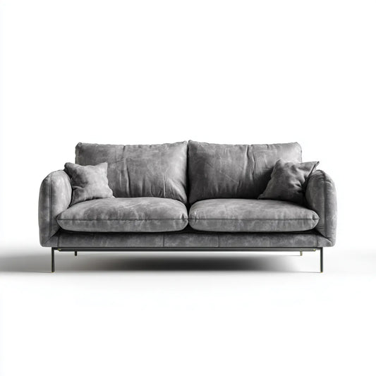 Canapé 3 places gris en microfibre polyester 210 x 95 x 85 cm rectangulaire