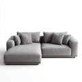 Canapé d'angle 3 places avec méridienne gauche gris 280 x 160 cm en polyester et mousse polyuréthane