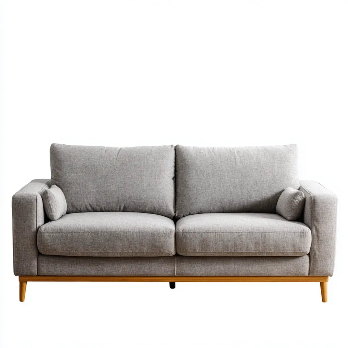 Canapé droit 2 places gris 180 x 85 x 85 cm polyester pieds en bois massif