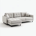 Canapé d'angle gauche 3 places gris clair en polyester 260 x 160 x 85 cm