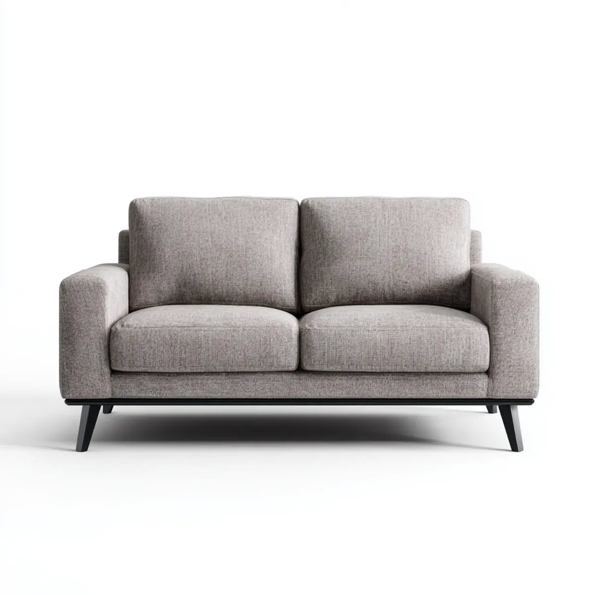 Canapé 2 places droit gris 160 x 85 x 85 cm en polyester