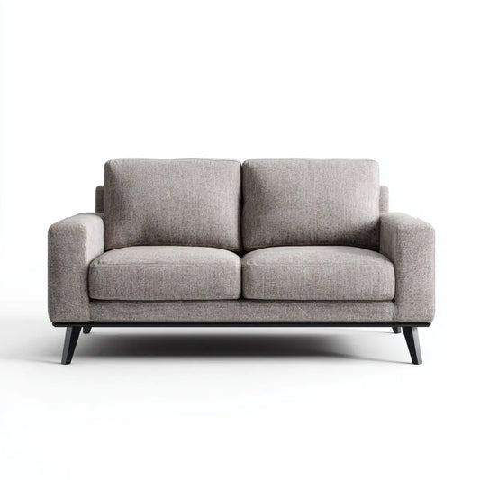 Canapé 2 places droit gris 160 x 85 x 85 cm en polyester